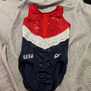 This gk Gymnastics Leo IS MY FAV EVER!! So vibrant and love the USA!!
